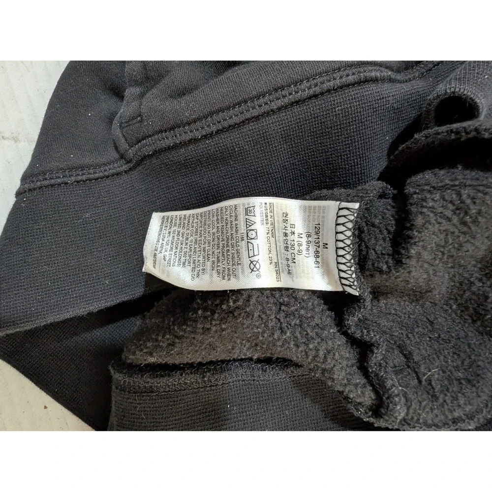 Gap Kids Skeleton Hoodie Black Bone Print Skull Hood Sweatshirt Size M 8